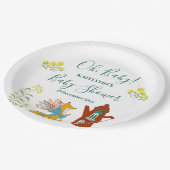Baby Fox en bloemen Baby shower Decor Papieren Bordje (Gekanteld)