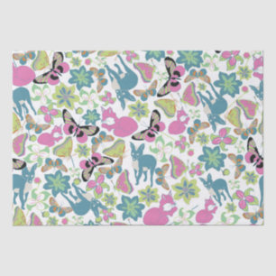 Baby Fox en bloemen geschenktas Tissuepapier