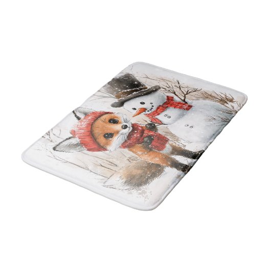 Baby Fox en Snowman Badmat (Gekanteld)