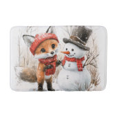 Baby Fox en Snowman Badmat (Voorkant)