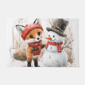 Baby Fox en Snowman Deurmat (Voorkant)