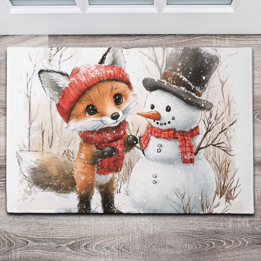 Baby Fox en Snowman Deurmat
