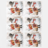 Baby Fox en Snowman Fleece Deken (Voorkant)