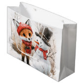 Baby Fox en Snowman Groot Cadeauzakje (Voorkant Gekanteld)