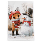 Baby Fox en Snowman Medium Cadeauzakje (Voorkant)