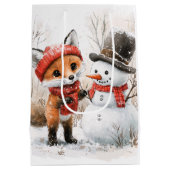Baby Fox en Snowman Medium Cadeauzakje (Achterkant)