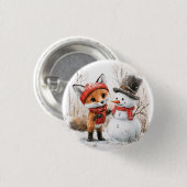 Baby Fox en Snowman Ronde Button 3,2 Cm (Voorkant /achterkant)