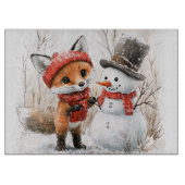 Baby Fox en Snowman Snijplank (Voorkant)