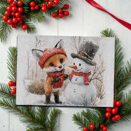 Baby Fox en Snowman Snijplank