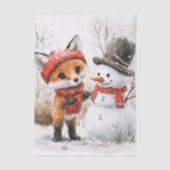 Baby Fox en Snowman Tissuepapier (Voorkant)