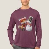 Baby Fox en Snowman Tri-Blend Shirt (Voorkant volledig)