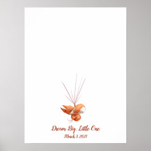 Baby Fox Fingerprint Guestbook Poster