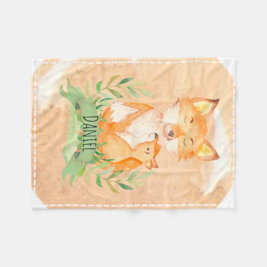 Baby Fox Fleece Blanket (Voorkant (Horizontaal))