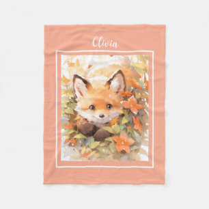 Baby Fox fleece deken met naam