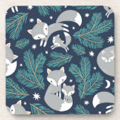 Baby Fox Gray Kerstmis | kerstset voor Onderzetter (Voorkant)