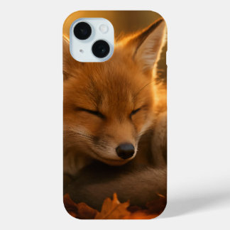 Baby Fox in de herfst bladeren iPhone 15 Case