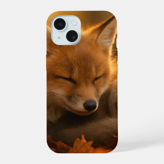 Baby Fox in de herfst bladeren iPhone 15 Case