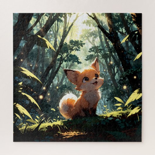 Baby fox in the forest legpuzzel (Verticaal)