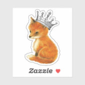 Baby Fox  Kroon Vinyl Sticker (Vel)