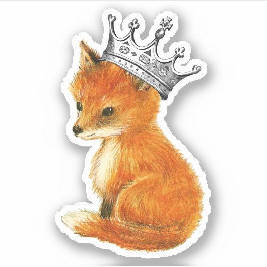 Baby Fox  Kroon Vinyl Sticker (Voorkant)