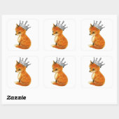 Baby Fox  kroonsjaal Vierkante Sticker (Vel)