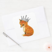Baby Fox  kroonsjaal Vierkante Sticker (Envelop)