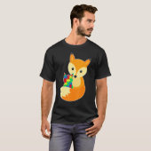Baby Fox Love Puzzle Piece Animal Cool Autisme Awa T-shirt (Voorkant volledig)