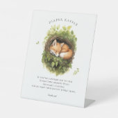 Baby Fox Luier Raffle Teken Baby shower Reclamebord Met Voetstuk (Voorkant)