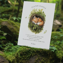 Baby Fox Luier Raffle Teken Baby shower Reclamebord Met Voetstuk