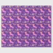 Baby Fox Night Violet Cadeaupapier (Vlak)