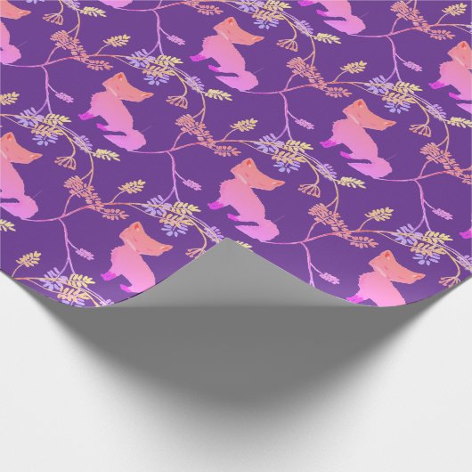Baby Fox Night Violet Cadeaupapier (Hoek)