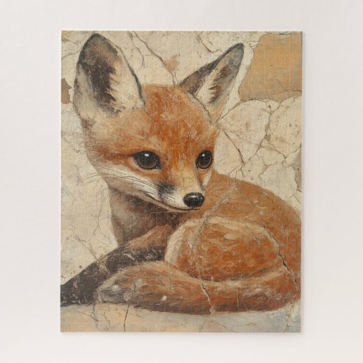 Baby Fox Old World Look Legpuzzel (Verticaal)