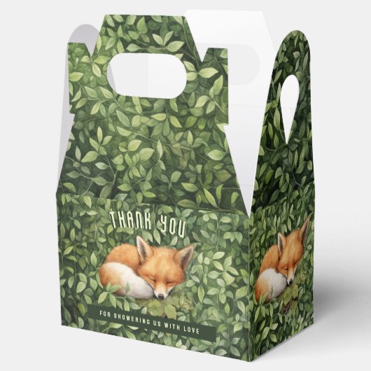 Baby Fox Opvouwbare Favor Geschenkdoos Baby shower Bedankdoosjes (Geopend)