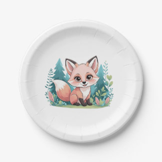  baby fox paper plates papieren bordje