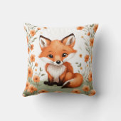 Baby Fox Perzik Bloemen Baby shower Cadeau Kussen (Achterkant)