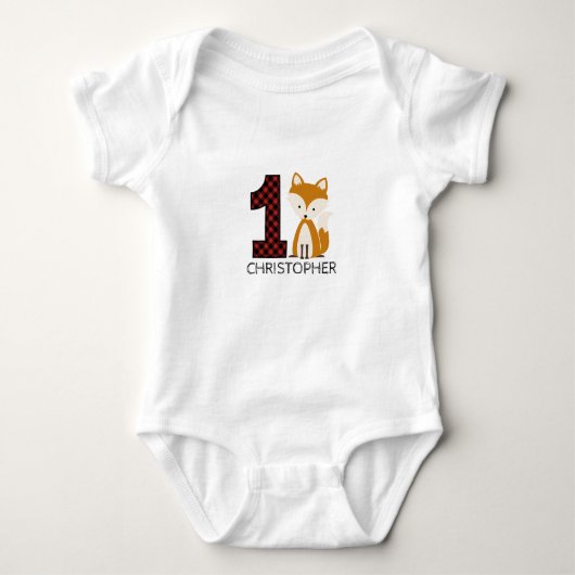 Baby Fox Pset First Birthday Shirt (Voorkant)