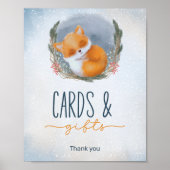 Baby Fox Snowly Winter Baby shower kaarten & gesch Poster (Voorkant)