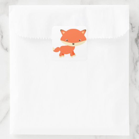 Baby Fox Vierkante Sticker (Tas)
