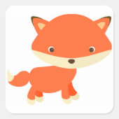 Baby Fox Vierkante Sticker (Voorkant)