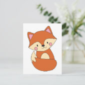 Baby Fox-vormgeving met fox-kunstvos Briefkaart (Staand voorkant)