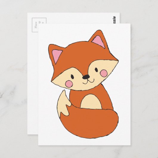 Baby Fox-vormgeving met fox-kunstvos Briefkaart (Voorkant / Achterkant)