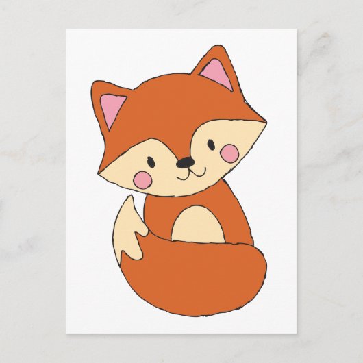 Baby Fox-vormgeving met fox-kunstvos Briefkaart (Voorkant)