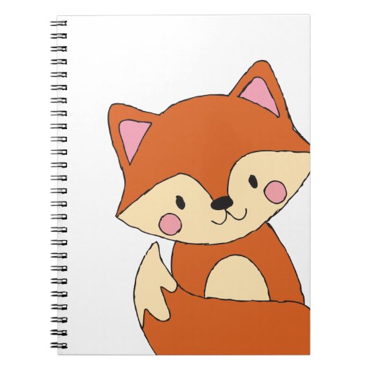 Baby Fox-vormgeving met fox-kunstvos Notitieboek (Voorkant)