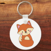Baby Fox-vormgeving met fox-kunstvos Sleutelhanger (Voorkant)