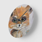 Baby Fox wandklok, 8" ronde acryl klok (Hoek)