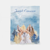 Baby Fox Waterverf Gepersonaliseerd bos Fleece Deken (Voorkant)