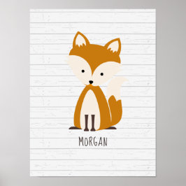 Baby Fox Wood - Aangepast urseriekunstwerk Poster