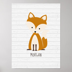Baby Fox Wood - Aangepast urseriekunstwerk Poster