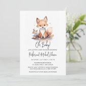 Baby Fox Woodland Animal Baby shower Kaart (Staand voorkant)