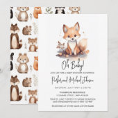 Baby Fox Woodland Animal Baby shower Kaart (Voorkant / Achterkant)